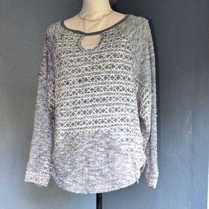 Roxy Blue and White Crew Neck Sweater